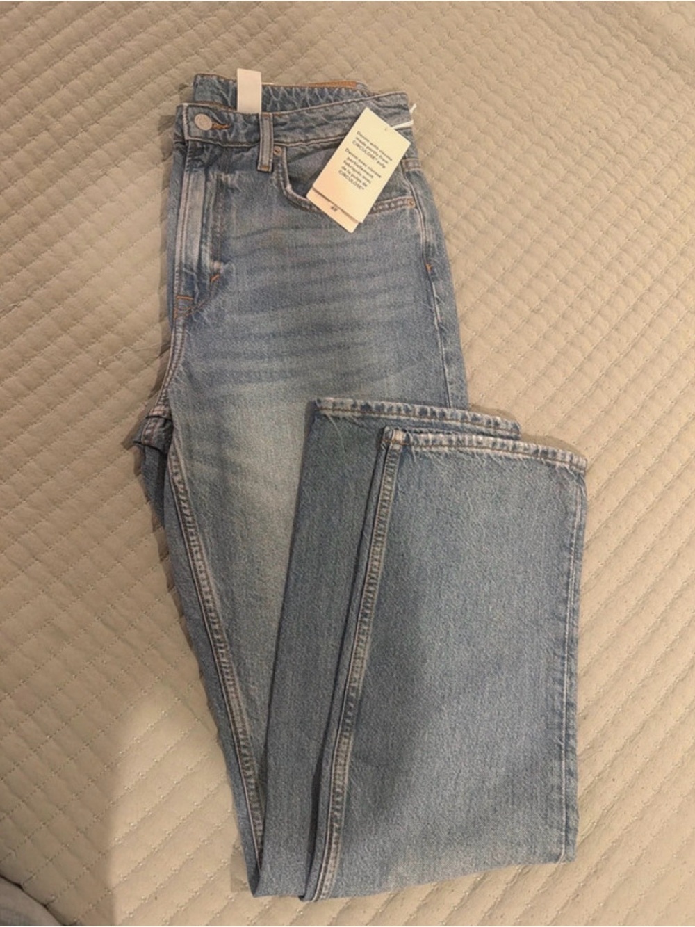 H&M Light Blue Straight Leg High-Waist Jeans